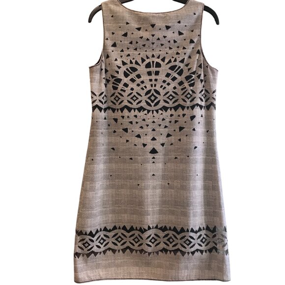Max Studio Bohemian Abstract Geometric Cutout Cotton Shift Dress Size M - Picture 3 of 6